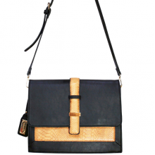 Henley Claudia Bag - Black/Peach Croc